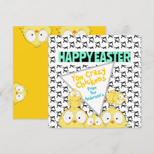 Fun Funny Happy Easter Your Crazy Chickens    Holiday Card