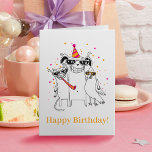 Fun Funny Party Pet Animals Cute Happy Birthday Card<br><div class="desc">Turn the ordinary into extraordinary with our 'Critter Carnival' Birthday Card! Picture this – a dog, cat, and bird parrot, all geared up for a laughter-filled celebration. This card isn't just fun; it's fully customizable online! Add your personal touch and choose between a printed version or a digital delight. Crafted...</div>