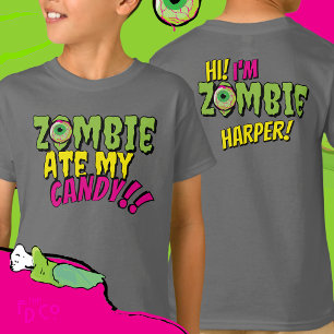 Fun Funny ‘Zombie Ate My Candy’ Halloween T-Shirt