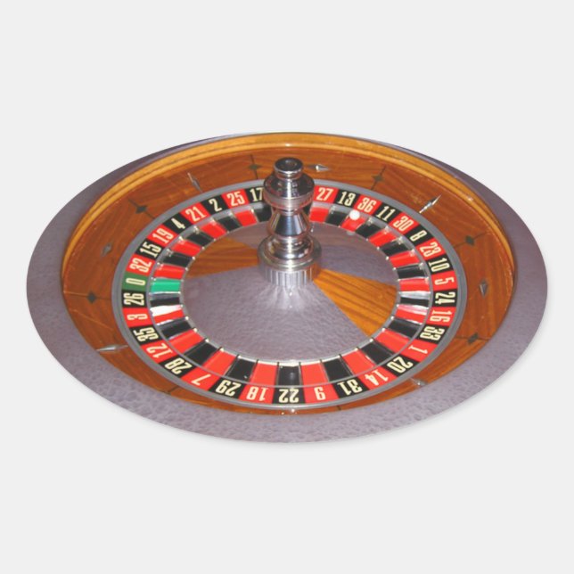 Fun Gambling roulette wheel sticker oval (Front)