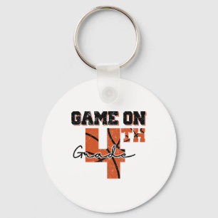 Fun Game On 4th Grade Sketll First Day Of School B Keychain