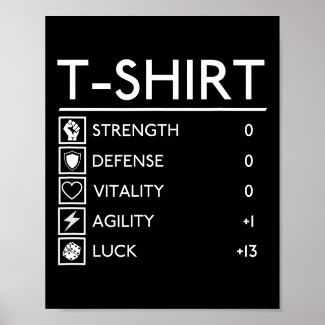 Fun Gamer Fantasy Level Up Rpg Game Teeshirt  Poster (Front)