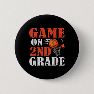 Fun Games On 2nd Grade Basketball Back To School F 2 Inch Round Button