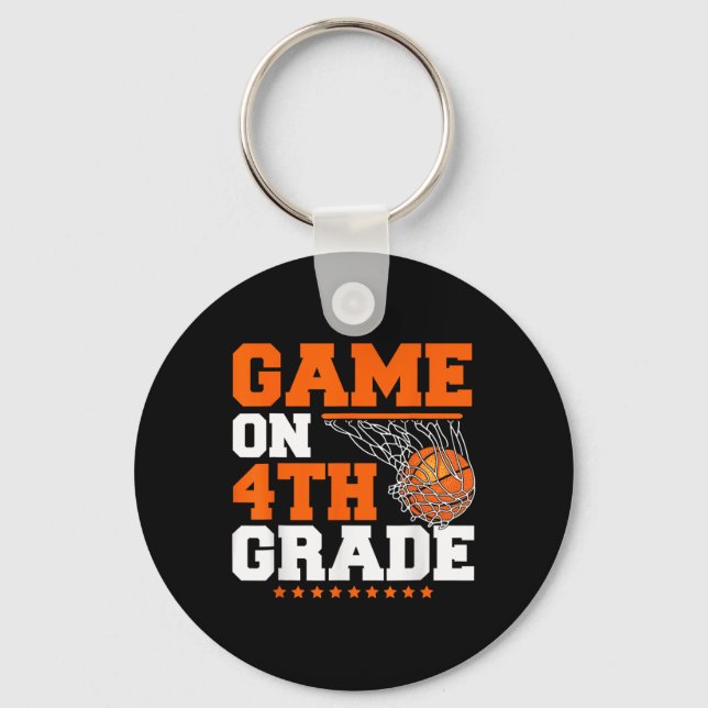 Fun Games On Fourth Grade Bysketbyll First Day Of  Keychain (Front)