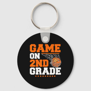 Fun Games On Second Grade Basketball First Day Of Keychain