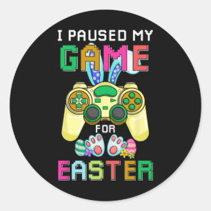 Fun Gaming Bunny Gamer Egg Easter Day Boys Kids Me Classic Round Sticker