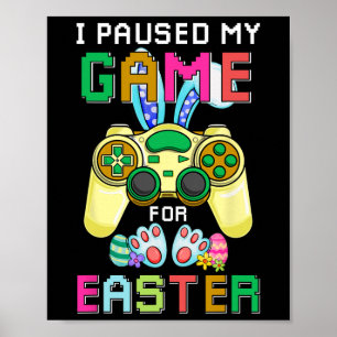 Fun Gaming Bunny Gamer Egg Easter Day Boys Kids Me Poster