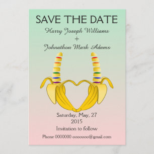 Fun Gay Banana Heart Wedding Save The Date
