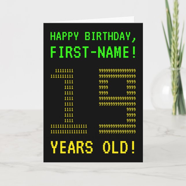 Fun, Geeky, Nerdy "19 YEARS OLD!" Birthday Card (Front)