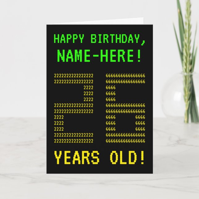 Fun, Geeky, Nerdy "26 YEARS OLD!" Birthday Card (Front)
