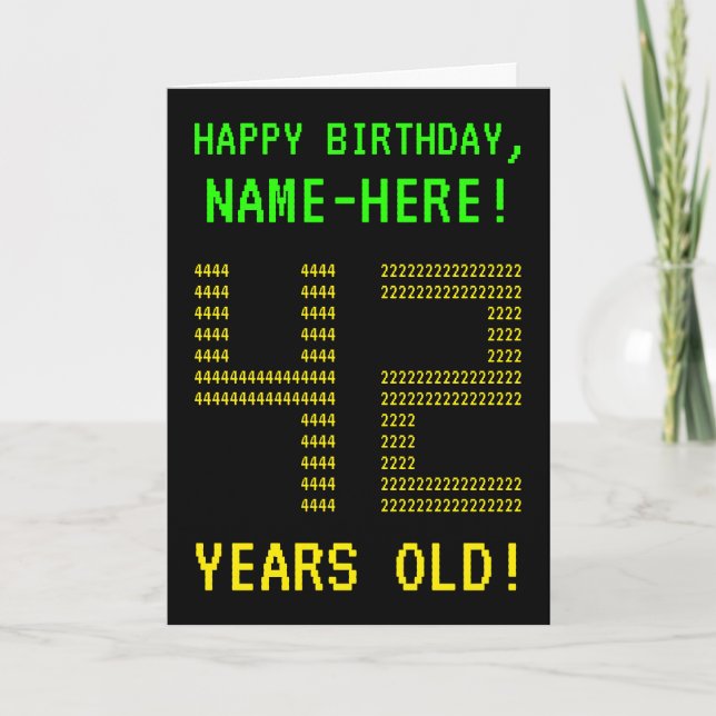 Fun, Geeky, Nerdy "42 YEARS OLD!" Birthday Card (Front)