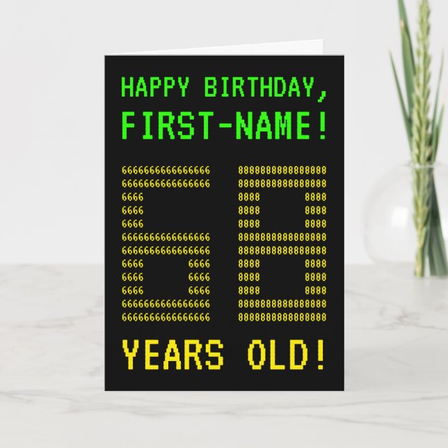 Fun, Geeky, Nerdy "68 YEARS OLD!" Birthday Card (Front)