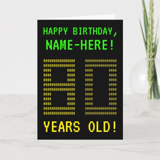 Fun, Geeky, Nerdy "80 YEARS OLD!" Birthday Card (Front)