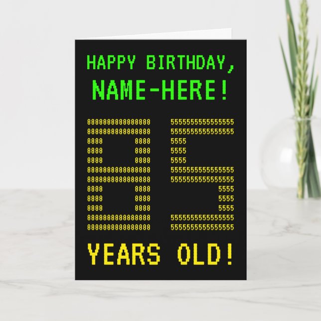 Fun, Geeky, Nerdy "85 YEARS OLD!" Birthday Card (Front)