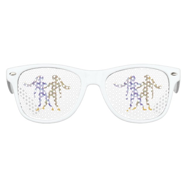 Fun Gemini with Gold & Glitter Zodiac Kids Sunglasses (Front)