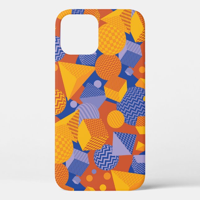 Fun Geometric Orange Violet Pattern Case-Mate iPhone Case (Back)