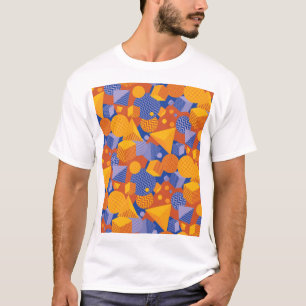 Fun Geometric Orange Violet Pattern T-Shirt