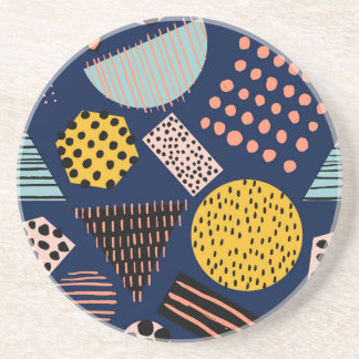 Fun Geometry: Abstract Multicolor Pattern Coaster