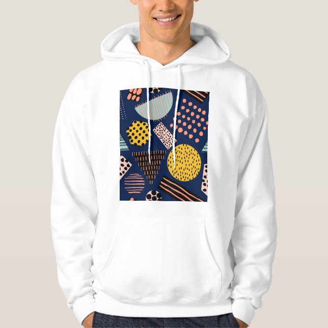 Fun Geometry: Abstract Multicolor Pattern Hoodie (Front)