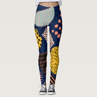 Fun Geometry: Abstract Multicolor Pattern Leggings