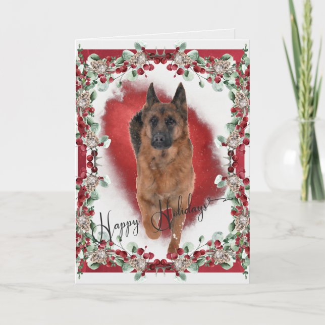 Fun German Shepherd Holiday Photo (Front)