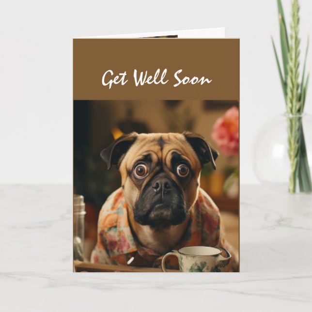 Fun Get Well Soon Not Happy You're Sick Card (Front)
