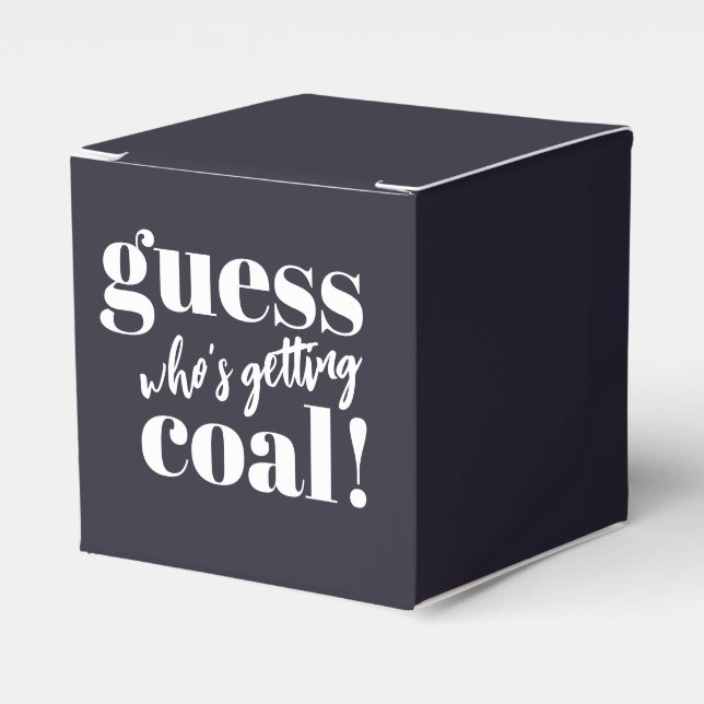 Fun Getting Coal Christmas Favor Box (Front Side)