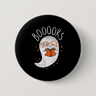 Fun Ghost Book Reading Halloween Cute Teacher Top 2 Inch Round Button
