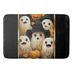 Fun Ghosts & Jack o Lantern Pumpkins  Bath Mat