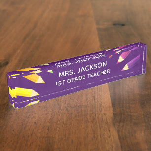 Fun Gift! Colourful Teacher desk nameplate