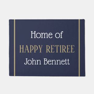 Fun gift! Custom Happy Retiree door mat