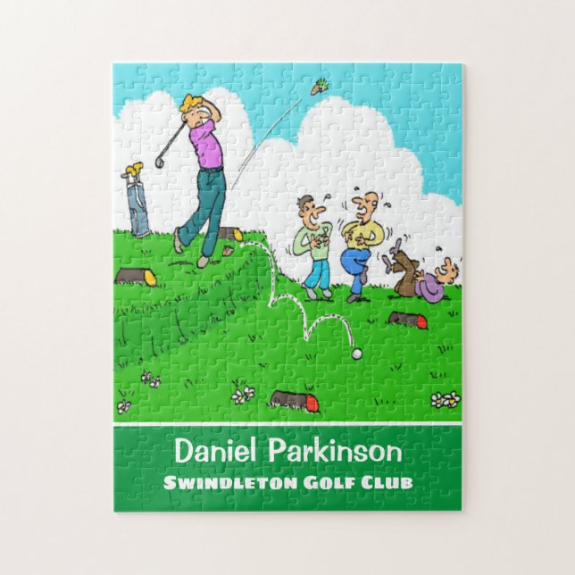 Fun Gift for Golfer. Golf Player has Poor Tee-Off. Jigsaw Puzzle (Vertical)
