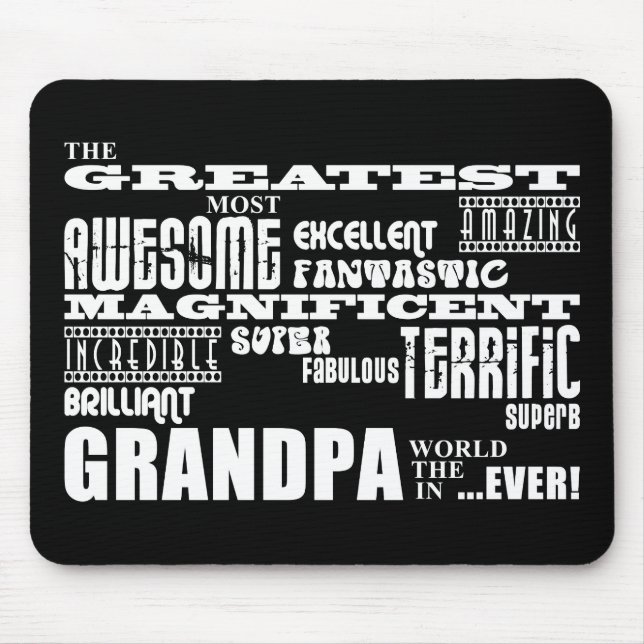 Fun Gifts for Grandfathers : Greatest Grandpa Mouse Pad (Front)