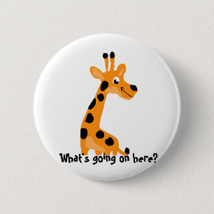 Fun Giraffe 2 Inch Round Button