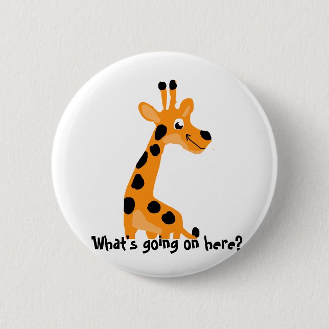Fun Giraffe 2 Inch Round Button (Front)