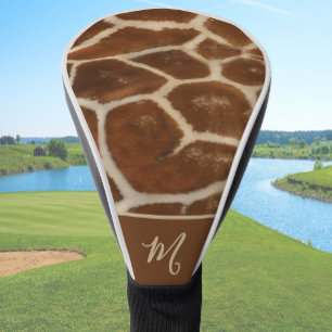 Fun Giraffe Custom Name Animal Print Golf Head Cover