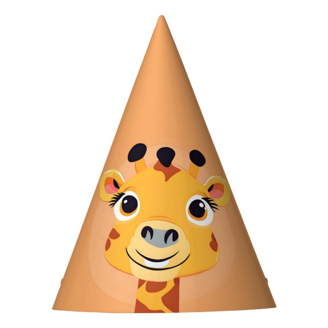 Fun giraffe Face safari Wild jungle Birthday Party Party Hat (Front)