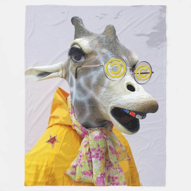 Fun Giraffe Fleece Blanket! Blanket (Front)