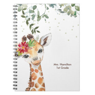 Fun Giraffe Teacher Gift Notebook