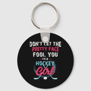 Fun Girl Ice Hockey  Ice Hockey Lover Coach Keychain