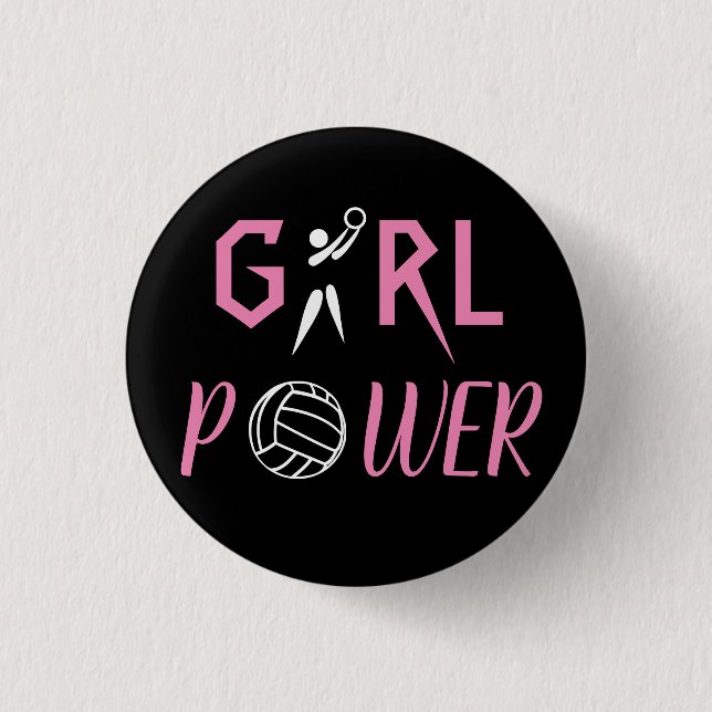 Fun Girl Power Netball 1 Inch Round Button (Front)