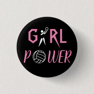 Fun Girl Power Netball 1 Inch Round Button