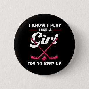 Fun Girls Hockey Designs For Women Field Hockey No 2 Inch Round Button