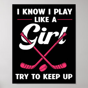 Fun Girls Hockey Designs For Women Field Hockey No Poster