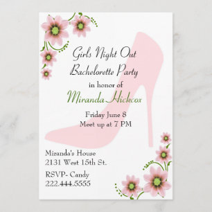 Fun Girl's Night Our Bachelorette Party Invitation