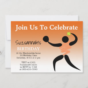 Fun Girls Softball Custom Birthday Party  Invitation