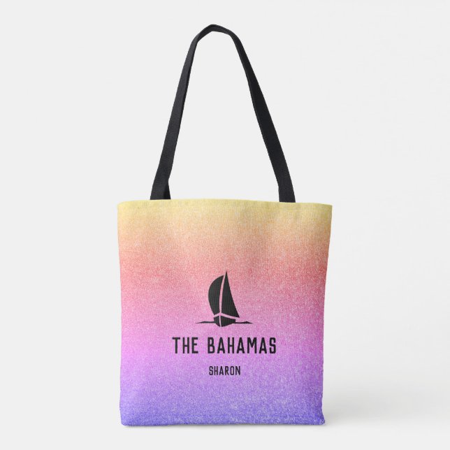 Fun Girls Trippin' to...Your Destination Colourful Tote Bag (Back)