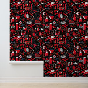 Fun girly makeup tiled pattern wallpaper