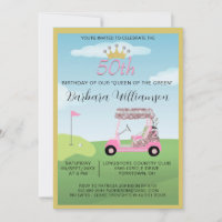 Fun Glam Fifty Lady Golfer 50th Birthday Party 