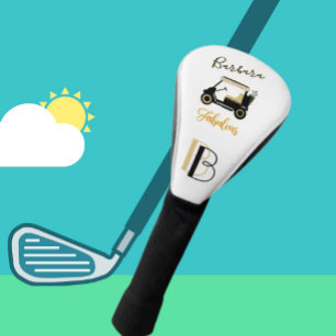 Fun Glam Glitz Name Gold Trim Diamond Golf Cart    Head Cover